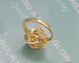 CZ Pearl Adjustable Ring, Sku#ZX51