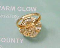 CZ Pearl Open Ring, Sku#ZX49