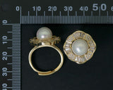 CZ Pearl Open Ring, Sku#ZX49