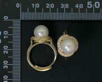 CZ Pearl Adjustable Ring, Sku#ZX51