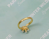 Mother of Pearl Paw Print Ring, Sku#ZX48