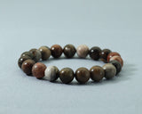 Petrified Wood Stretchy Bracelet, Sku#EF123