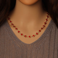 Clear Red Crystal Heart Chain by Yard, sku#LD508