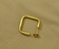 Gold  Square Huggie Earrings, Sku#J345