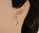 Gold  Square Huggie Earrings, Sku#J345