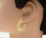 Gold Sunshine Latch Back Closure Earrings, Sku#ZX58