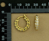 CZ Round Huggie Hoop Earrings, Sku#B191