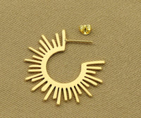 Gold Sunshine Latch Back Closure Earrings, Sku#ZX58