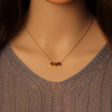 Adjustable Dainty Gold Link Chain Love Pendant Necklace, Sku#EF498