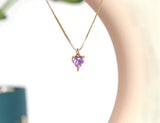 Purple CZ Heart Shape Charm, Sku#Y655