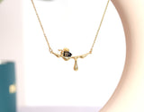 Enamel Bee On Branch Charm, Sku#Y659