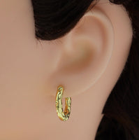 Gold Huggie Hoop Earrings, Sku#J350