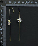 CZ Flower Long Spike Earrings, Sku#LD233