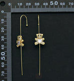 CZ Teddy Bear Long Spike Earrings, Sku#LD232