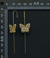 CZ Butterfly Long Spike Earrings, Sku#LD230