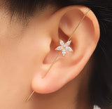CZ Flower Long Spike Earrings, Sku#LD233