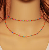 Dainty Colorful Gemstone Chain/Necklace,sku#HX02