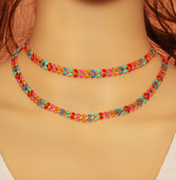 Colorful Gold Arrow Enamel Chain by yard/Necklace,sku#HX03