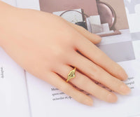 Gold Sexy Word on Heart Shape Open Ring, Sku#O101