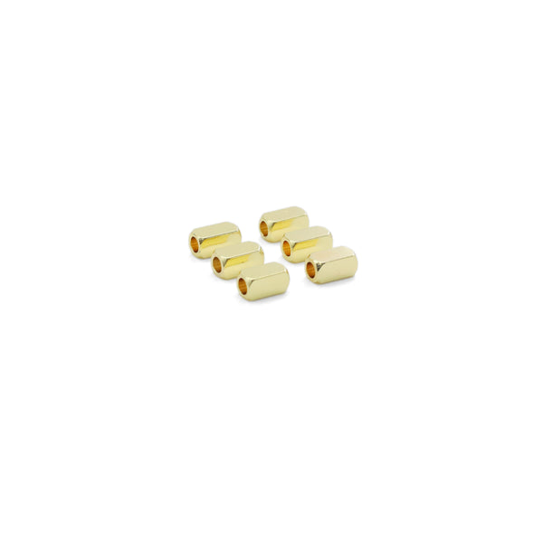 CZ Rectangle Tube Gold Spacer beads, Sku#JL187