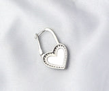 CZ Heart Huggie Earrings, Sku#B178