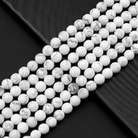 Genuine Howlite Round Faceted Beads, Sku#U1776