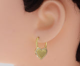 CZ Heart Huggie Earrings, Sku#B178