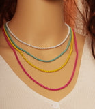 Colorful Multi Layered Enamel Box Chain necklaces, sku#EF260