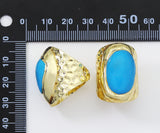 Gold Heart/Oval Turquoise Adjustable Ring, Sku#YT40