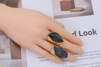 Gold Labradorite Adjustable Ring, Sku#YT37