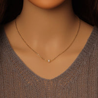 Dainty Freshwater pearl Gold Silver Necklace, Sku#EF461