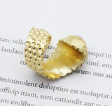 Gold Round Pearl Adjustable Ring, Sku#YT42