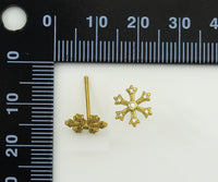 CZ Snowflake Stud Earrings, Sku#FH198