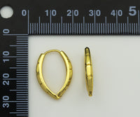 Gold Oval Huggie Earring, Sku#J354