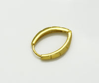 Gold Oval Huggie Earring, Sku#J354