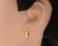 Gold Oval Huggie Earring, Sku#J354