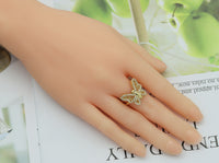 CZ Butterfly Adjustable Bracelet and Rings, Sku#X321