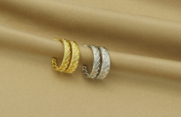 Everyday Wear Gold Silver Hoop Earring, sku#J329
