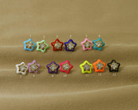 CZ Enamel Star Stud Earrings, Sku#J337