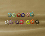 CZ Enamel Star Stud Earrings, Sku#J337