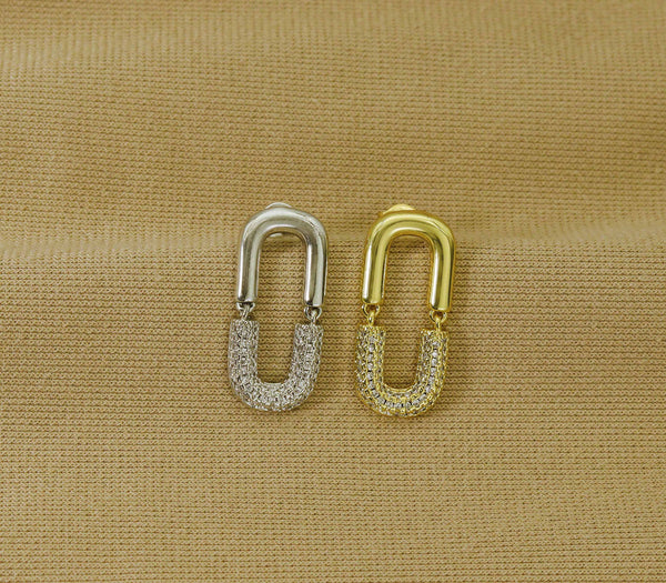 CZ Dangle Earrings, Sku#J340