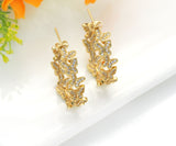 CZ Gold Silver Butterfly Hoop Earrings, Sku#J370