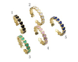 Gold Colorful Enamel Heart Adjustable Ring, Sku#JL173