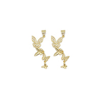 Gold CZ String Butterfly Charm, Sku#JL185