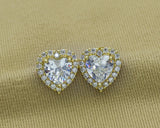 CZ Heart Earring, Sku#LD206