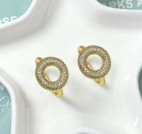 CZ Gold Donut Ring, Sku#LD322