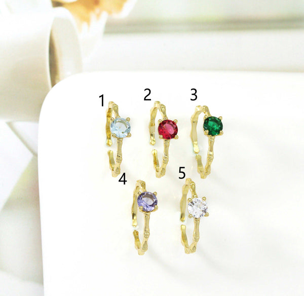 Colorful Stone Thin Stackable Ring, Sku#LD326
