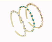 Colorful CZ Diamond Gold Adjustable Bracelet, Sku#LD374