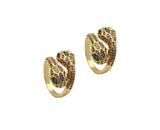 Gold Colorful CZ Snake Adjustable Ring, Sku#LD380