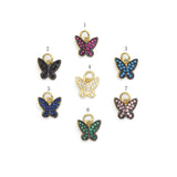 Colorful CZ Gold Butterfly Charm, Sku#LD418